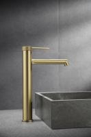 Смеситель для накладной раковины однорычажный цвет брашированное золото VBF-2RM2BG VINCEA