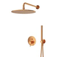 Душевая система с дивиатором для верхнего и ручного душа, верхний душ из стены 30 см  Ручка "антикапля". LEAF-DSIP-30-L-SS Sunset ручка  Sunset Cezares