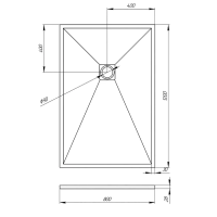 Душевой поддон прямоугольный 1200x800x30 TZW21-128-R1 VECONI