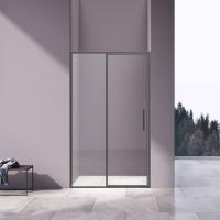 Душевая дверь VDP-4SL120CLGM 1200x1950 профиль вороненая сталь стекло прозрачное Vincea