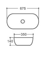 Раковина керамическая накладная AM2810A  670x350x140 ART&MAX