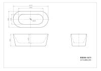 Отдельностоящая, овальная акриловая ванна 1670x790x585 BB306-1675 BelBagno