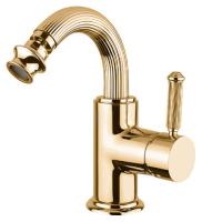 Смеситель для биде однорычажный с донным клапаном OLIMP-BSM2-03/24-L Золото 24 карат ручка  Металл Cezares