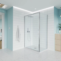 Душевой угол раздвижной E1-SP-CH-180110-01-C9 1800х1100x1950 Цвет профиля Хром Стекло  Прозрачное Veconi