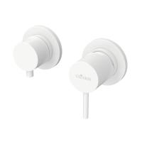 Встраиваемый однорычажный смеситель на 3 выхода  Ручка "антикапля". LEAF-VDIM3-L-BIO Белый матовый ручка  Белый матовый Cezares